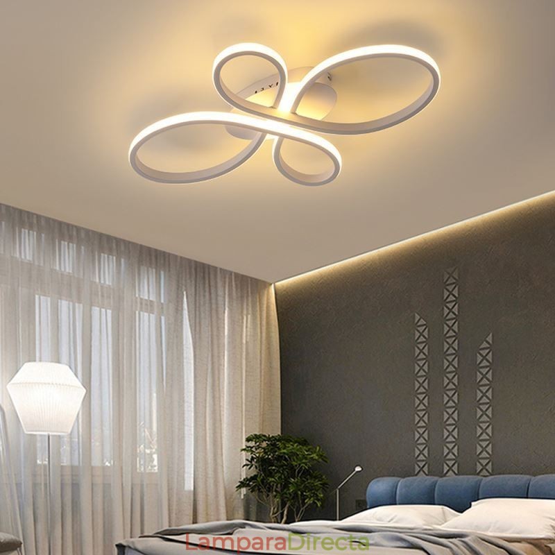 Lámpara de techo empotrada moderna con diseño floral, iluminación decorativa