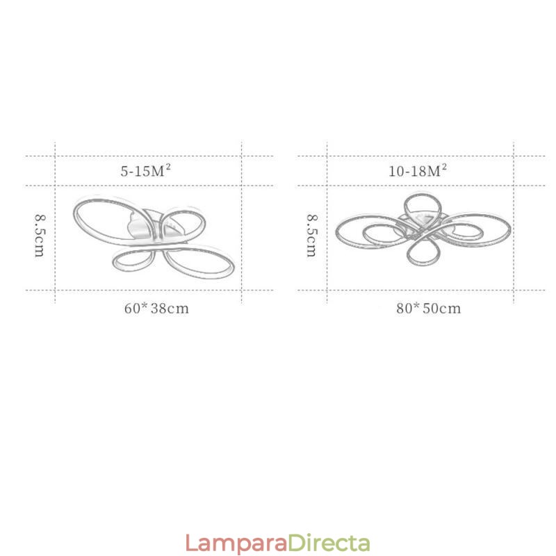 Lámpara de techo empotrada moderna con diseño floral, iluminación decorativa