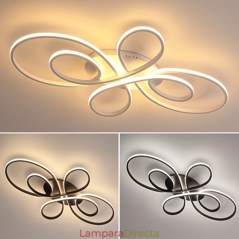 Lámpara de techo empotrada moderna con diseño floral, iluminación decorativa