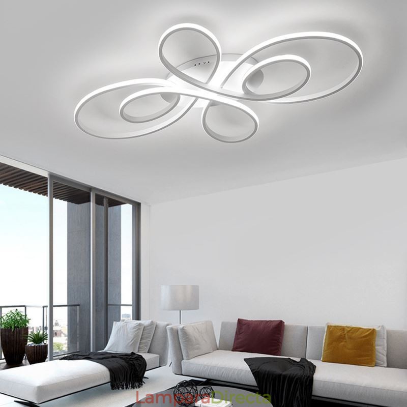 Lámpara de techo empotrada moderna con diseño floral, iluminación decorativa