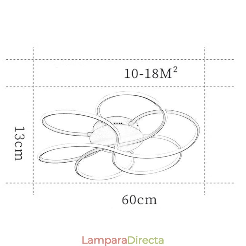 Lámpara de techo empotrada lineal con diseño floral moderno