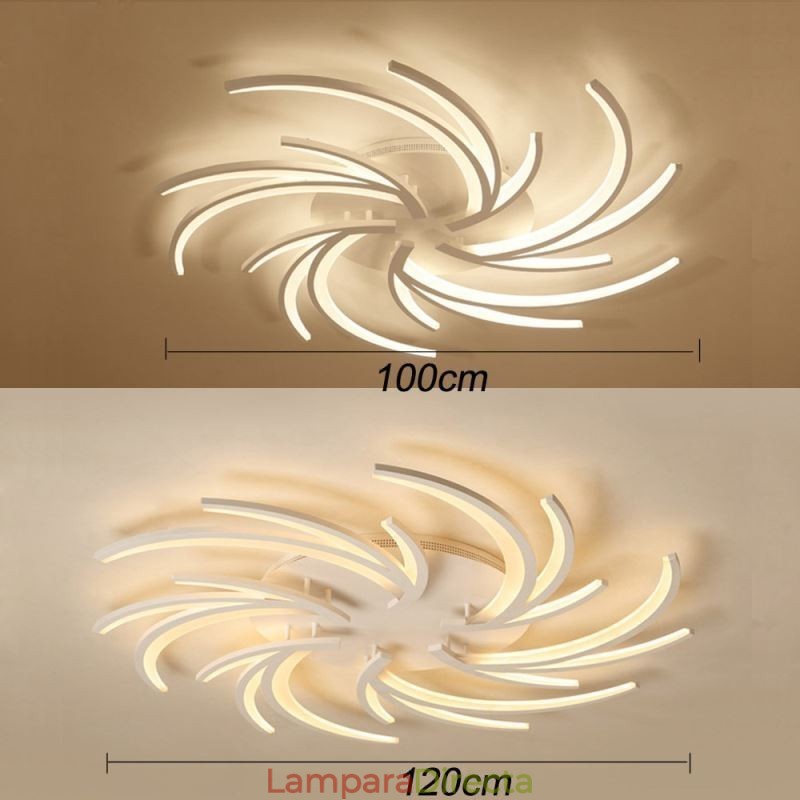 Lámpara de techo empotrada con diseño de molino de viento moderno, iluminación decorativa irregular