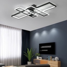 Lámpara de techo empotrada de 4 luces, moderna, geométrica, lineal, decorativa.
