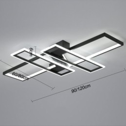Lámpara de techo empotrada de 4 luces, moderna, geométrica, lineal, decorativa.