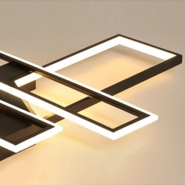 Lámpara de techo empotrada de 4 luces, moderna, geométrica, lineal, decorativa.