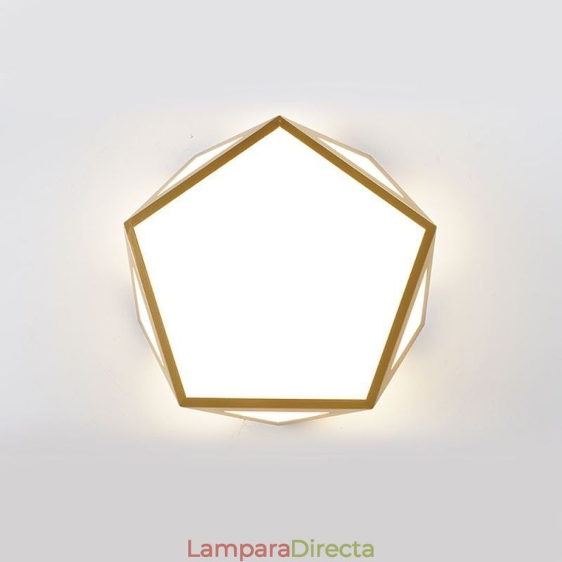 Lámpara de techo acrílica empotrada geométrica dorada