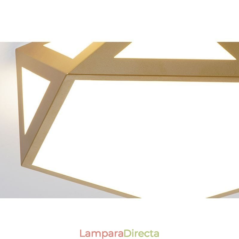 Lámpara de techo acrílica empotrada geométrica dorada
