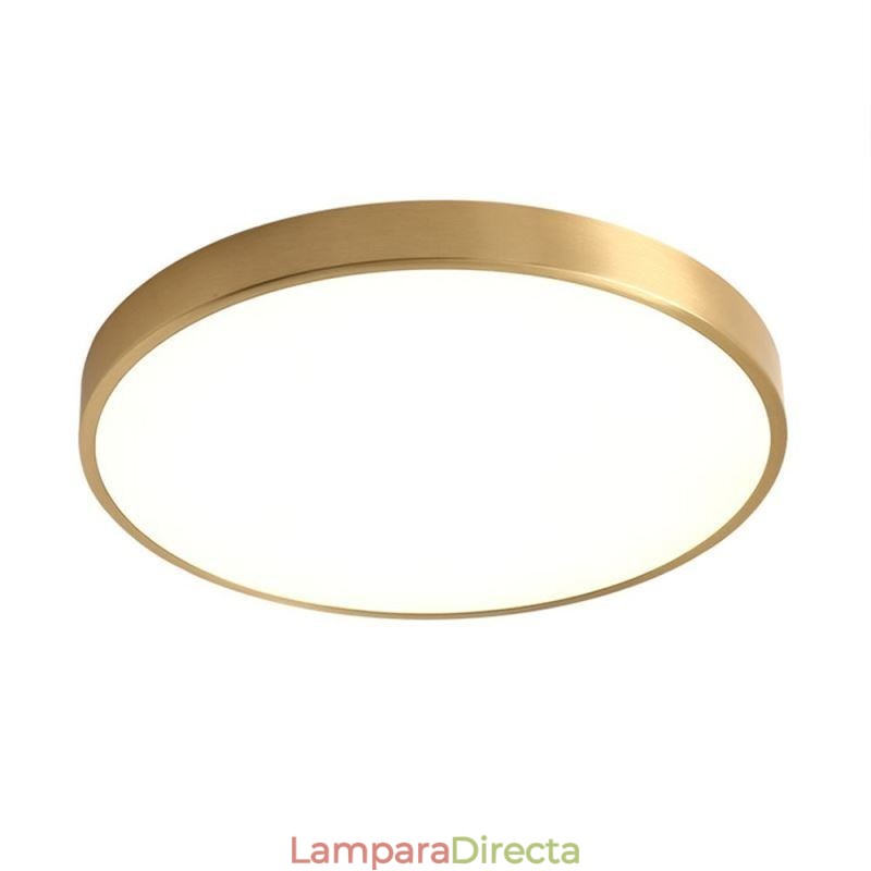 Lámpara de techo redonda empotrada de acrílico dorado moderno