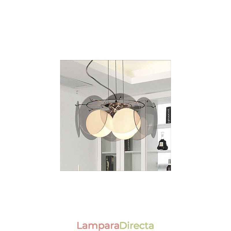 Ofertas Lámpara de araña de cristal gris ahumado estilo simple de Milán
