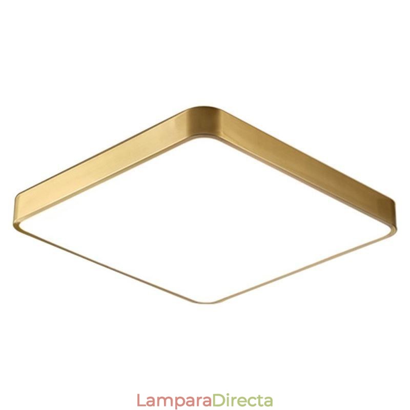 Lámpara de techo empotrada minimalista de acrílico cuadrada dorada