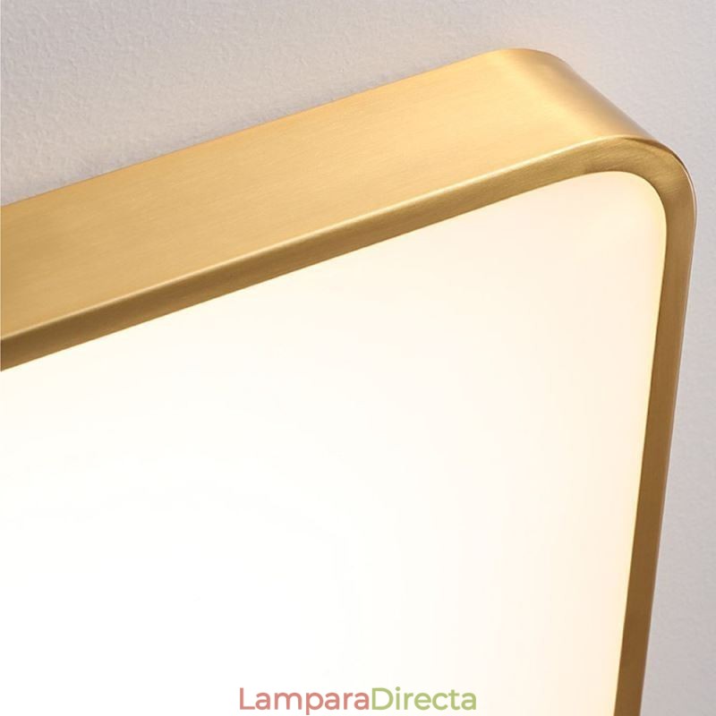 Lámpara de techo empotrada minimalista de acrílico cuadrada dorada
