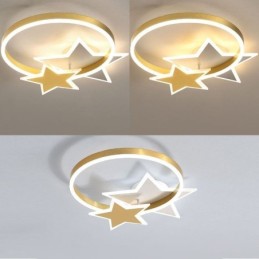 Lámpara de techo empotrada en forma de estrella, acrílica, con estrellas dobles
