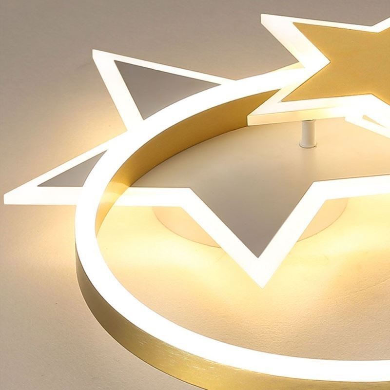 Lámpara de techo empotrada en forma de estrella, acrílica, con estrellas dobles