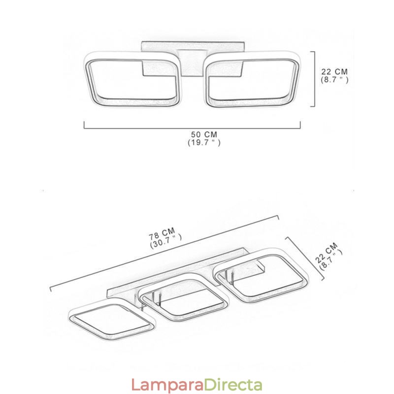 Lámpara de techo empotrada minimalista moderna con marco cuadrado de acrílico