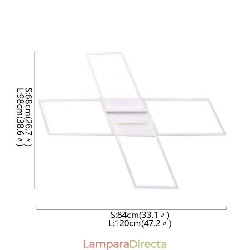 Lámpara de techo acrílica minimalista empotrada en forma de X