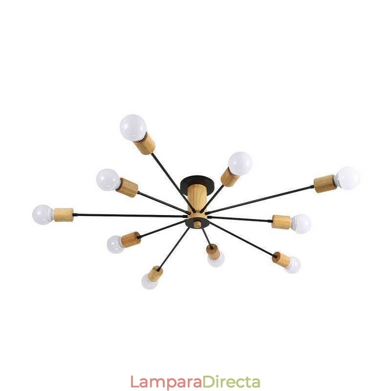Lámpara de araña moderna con ramas de madera y montaje empotrado Magic Beans