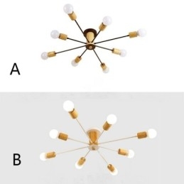 Lámpara de araña moderna con ramas de madera y montaje empotrado Magic Beans