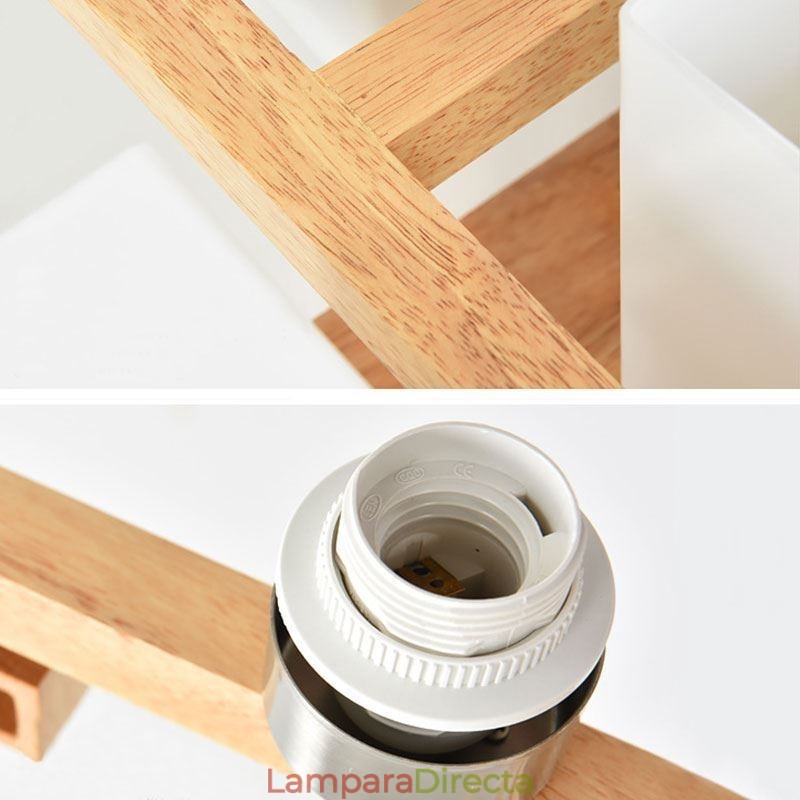 Lámpara de techo nórdica empotrada, creativa, cálida, de madera maciza.