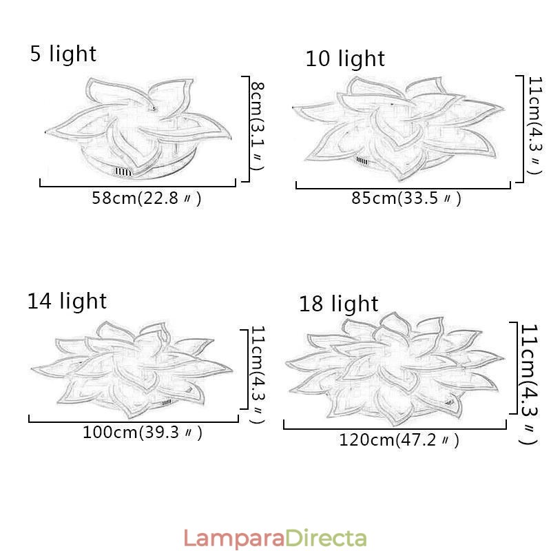 Lámpara de techo moderna y sencilla de acrílico con forma de girasol