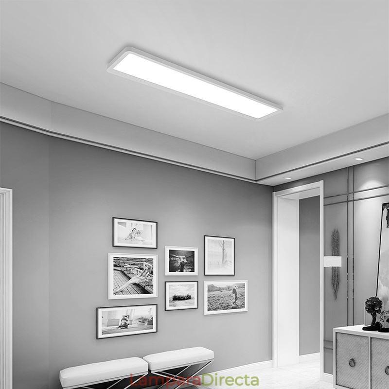 Lámpara de techo nórdica rectangular superfina con montaje empotrado, iluminación para el hogar