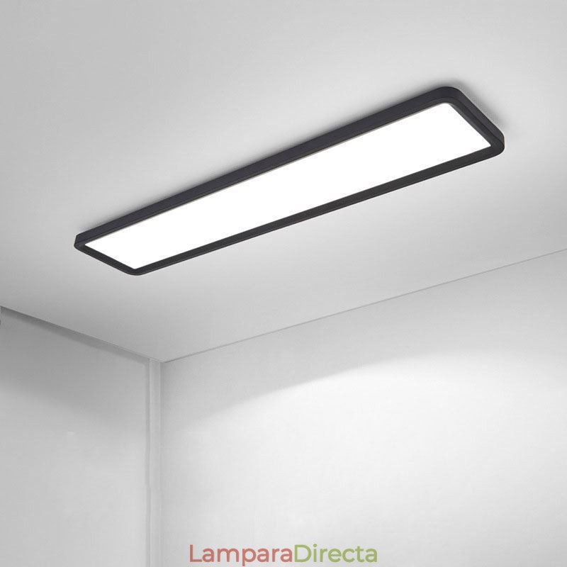 Lámpara de techo nórdica rectangular superfina con montaje empotrado, iluminación para el hogar