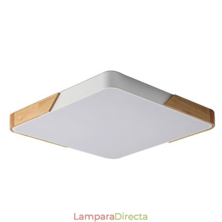Lámpara de techo con marco de madera de montaje empotrado simple, diseño súper fino, luz diurna Lámpara de techo con marco de madera de montaje empotrado simple, diseño súper fino, luz diurna