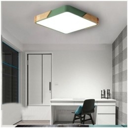 Lámpara de techo con marco de madera de montaje empotrado simple, diseño súper fino, luz diurna