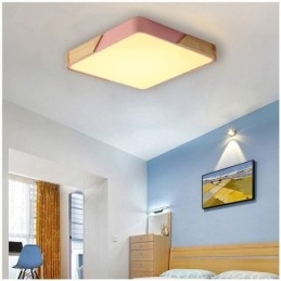Lámpara de techo con marco de madera de montaje empotrado simple, diseño súper fino, luz diurna