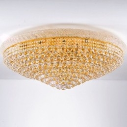 Lámpara de techo de cristal de lujo con montaje empotrado europeo