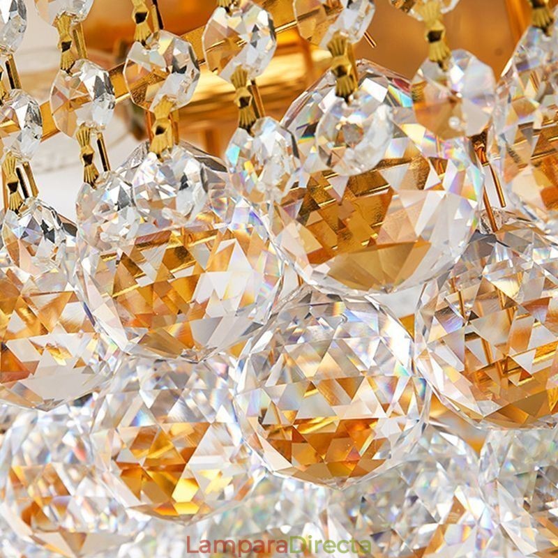 Lámpara de techo de cristal de lujo con montaje empotrado europeo