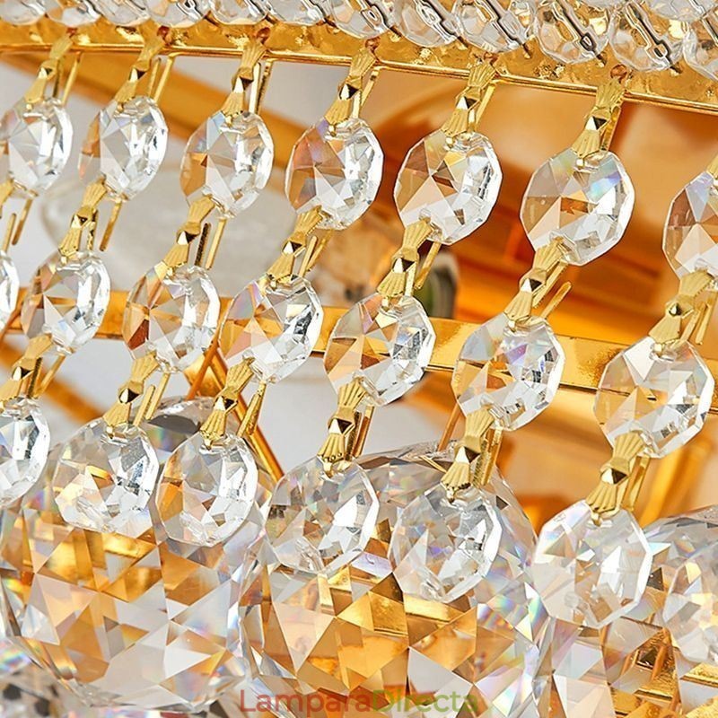 Lámpara de techo de cristal de lujo con montaje empotrado europeo