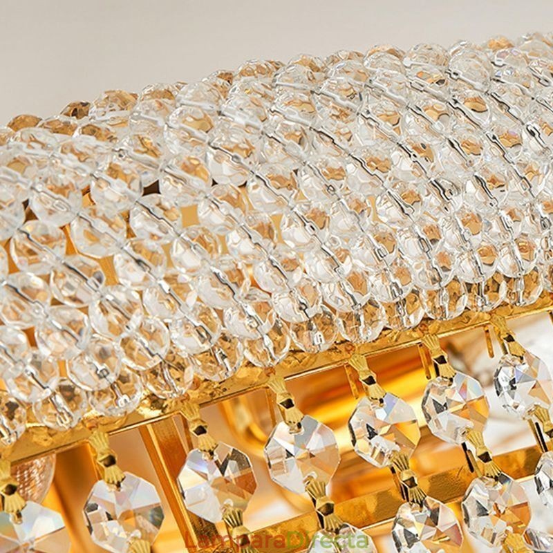 Lámpara de techo de cristal de lujo con montaje empotrado europeo