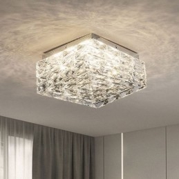 Lámpara de techo de cristal empotrada de tres colores regulable