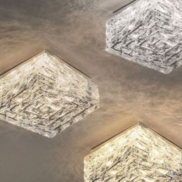 Lámpara de techo de cristal empotrada de tres colores regulable
