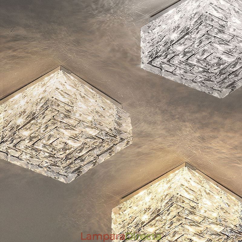 Lámpara de techo de cristal empotrada de tres colores regulable