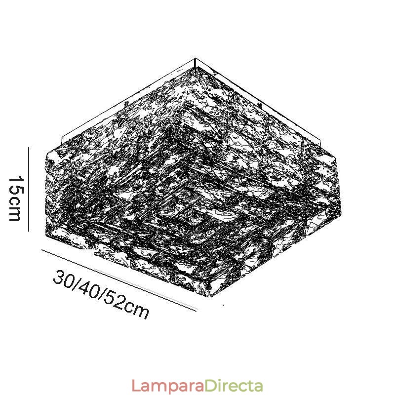 Lámpara de techo de cristal empotrada de tres colores regulable