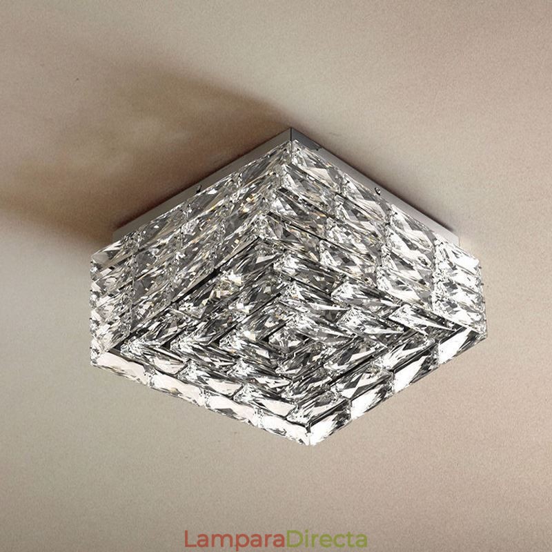 Lámpara de techo de cristal empotrada de tres colores regulable