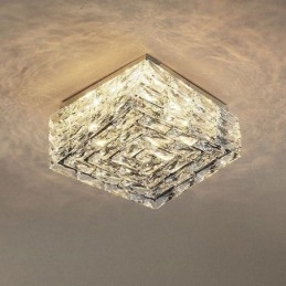 Lámpara de techo de cristal empotrada de tres colores regulable