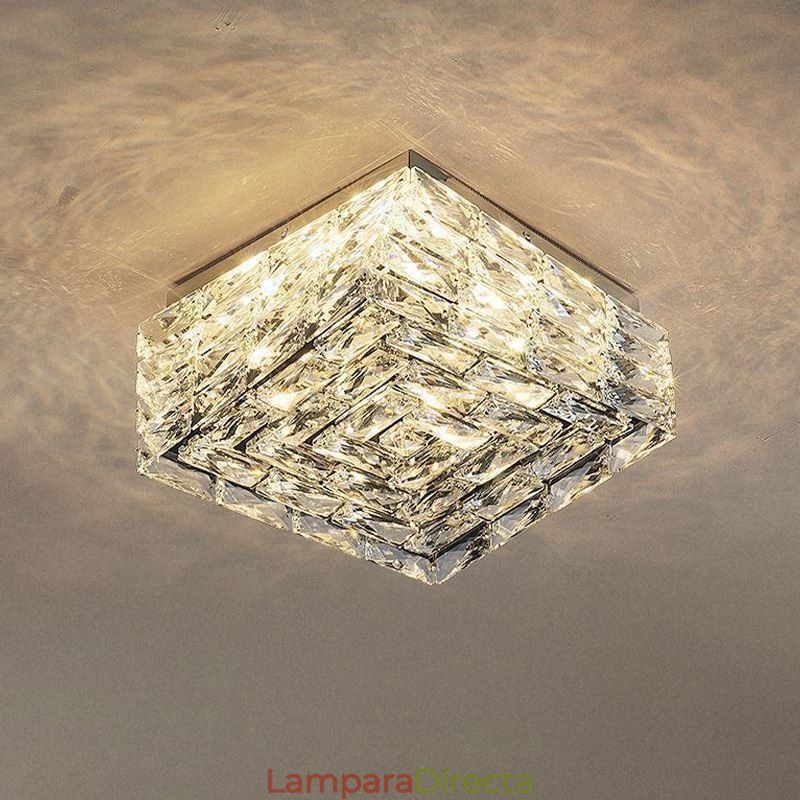 Lámpara de techo de cristal empotrada de tres colores regulable