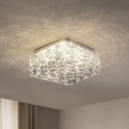 Lámpara de techo de cristal empotrada de tres colores regulable