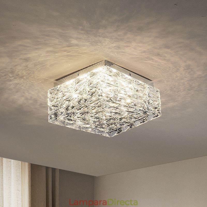 Lámpara de techo de cristal empotrada de tres colores regulable