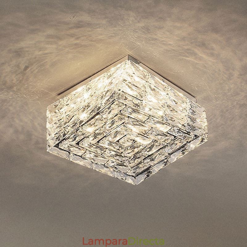 Lámpara de techo de cristal empotrada de tres colores regulable