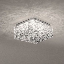 Lámpara de techo de cristal empotrada de tres colores regulable