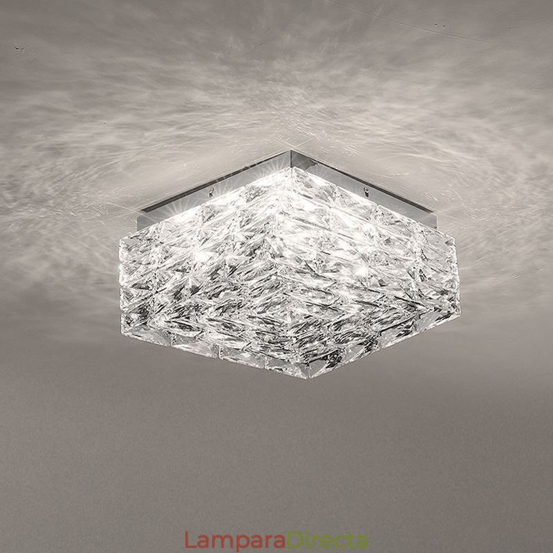 Lámpara de techo de cristal empotrada de tres colores regulable
