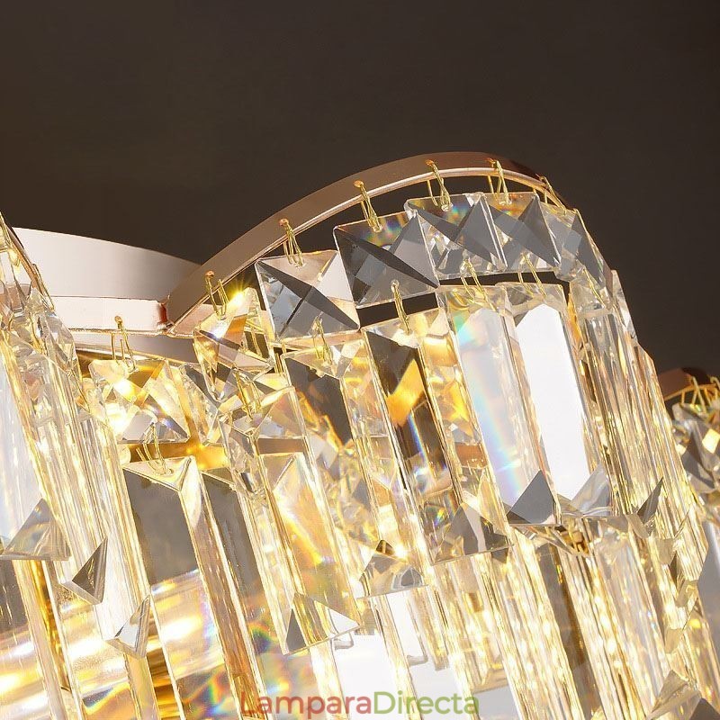 Lámpara de techo de cristal redonda de lujo con decoración de cristal empotrada