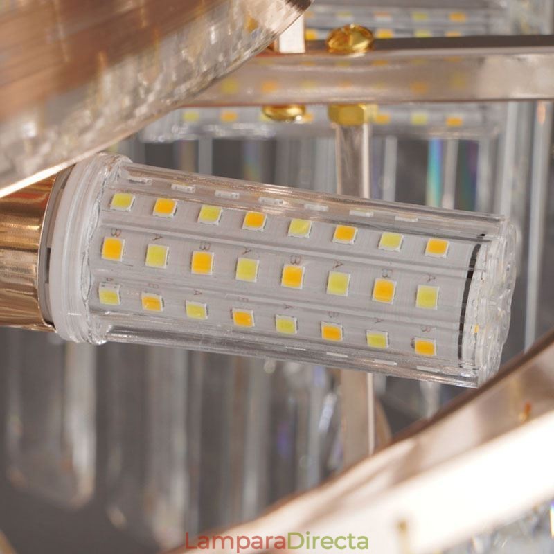 Lámpara de techo de cristal redonda de lujo con decoración de cristal empotrada