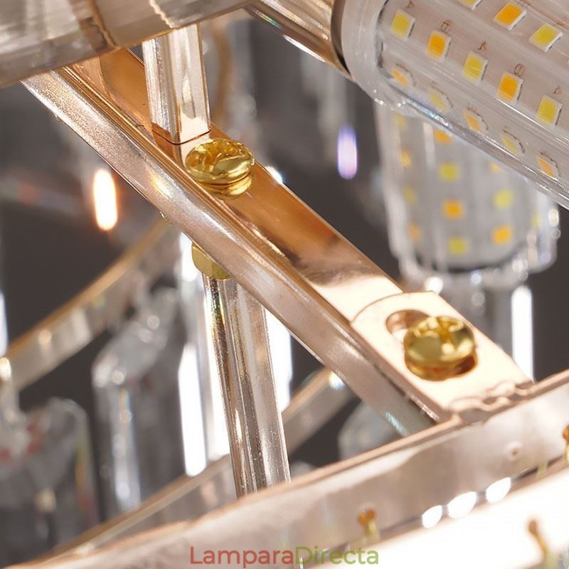 Lámpara de techo de cristal redonda de lujo con decoración de cristal empotrada