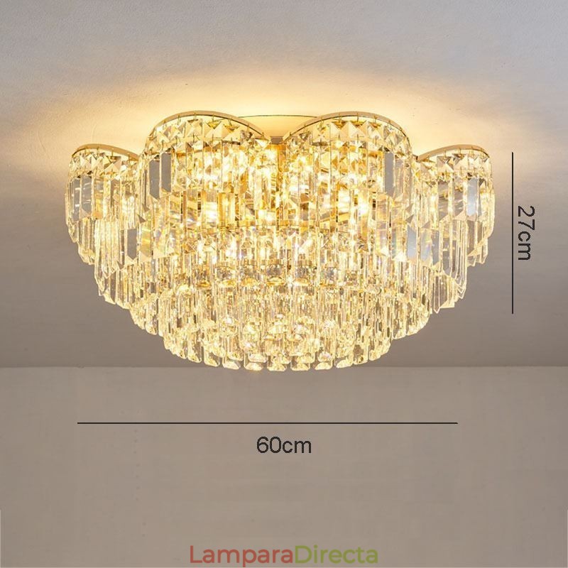 Lámpara de techo de cristal redonda de lujo con decoración de cristal empotrada