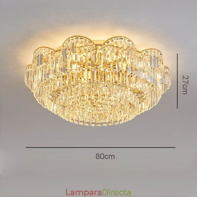Lámpara de techo de cristal redonda de lujo con decoración de cristal empotrada