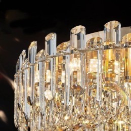 Lámpara de techo redonda de cristal de lujo con decoración empotrada